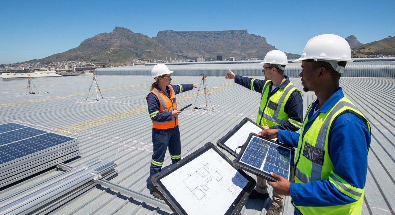 Commercial solar installation on South African industrial rooftop